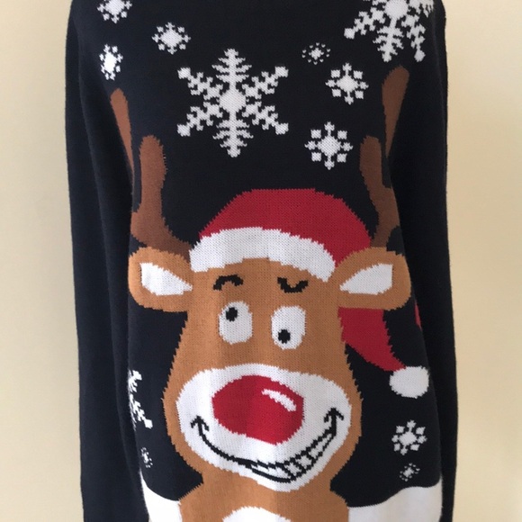 Jake Austin large black combo Christmas sweater - Picture 2 of 8